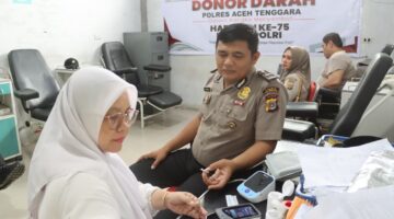 Sambut Hari Jadi ke-75 Humas Polri, Polres Aceh Tenggara Gelar Donor Darah